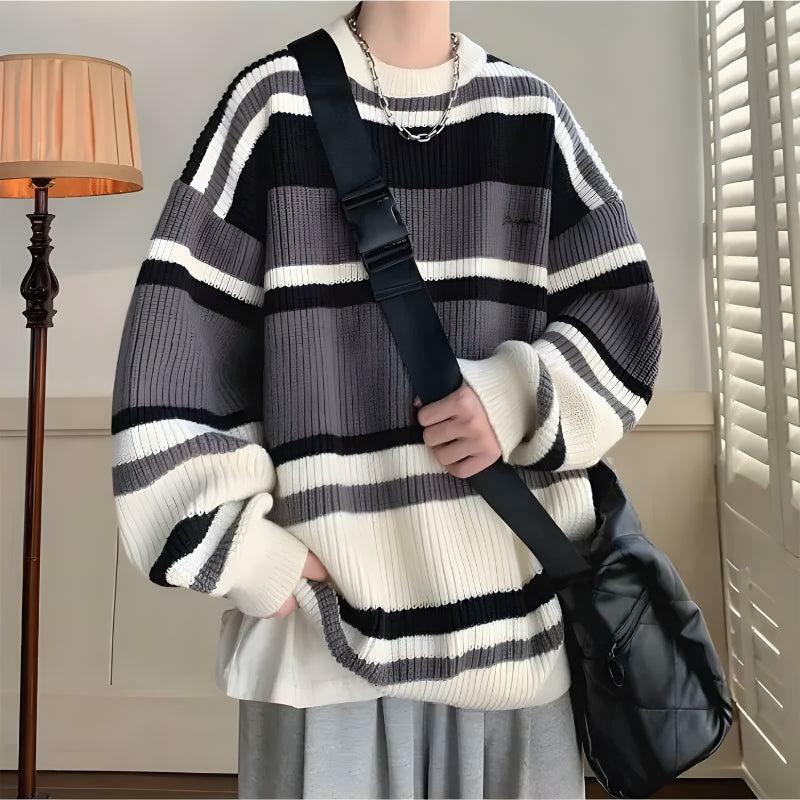 Y2K Fashion Vintage Striped Knitted Sweater - Coquette & Acubi Style