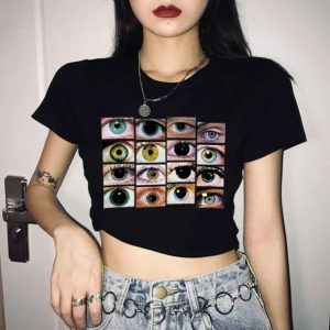 Y2K Fashion Weirdcore Crop Top - Aesthetic Coquette Style Tee