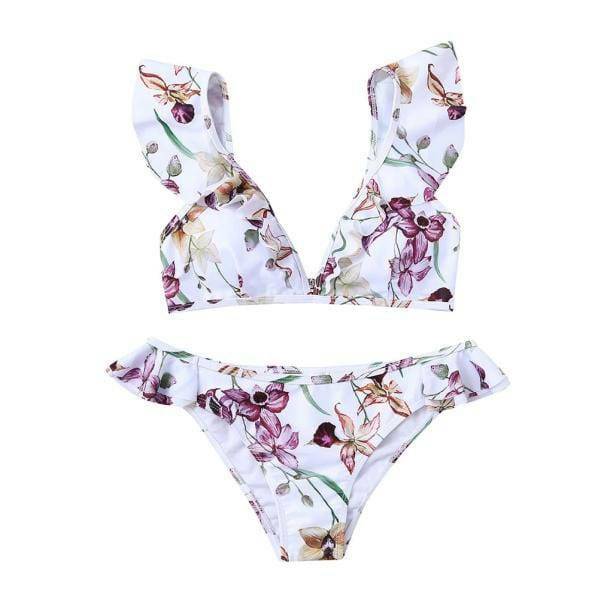 Y2K Fashion White Garden Swimsuit - Coquette Style for Aesthetic Vibes