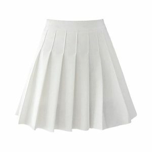 Y2K Fashion White Tennis Skirt - Coquette Style Aesthetic Outfit