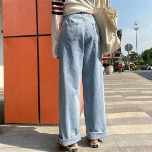 Y2K Fashion Wide Leg Jeans - Acubi Style Coquette Aesthetic Clothing