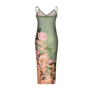 Y2K Floral Bodycon Dress - Acubi Style with Dark Coquette Aesthetic