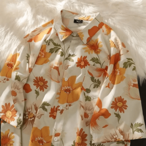 Y2K Floral Shirt - Acubi Style, Coquette Aesthetic, Soft Girl Era