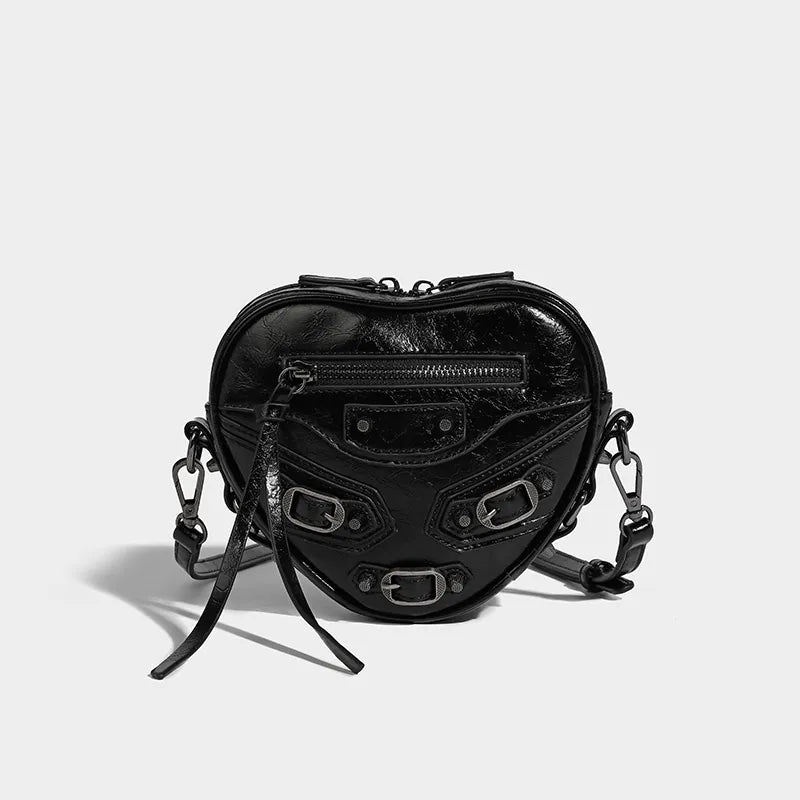 Y2K Grunge Heart-Shaped Belted Bag for Coquette & Acubi Styles