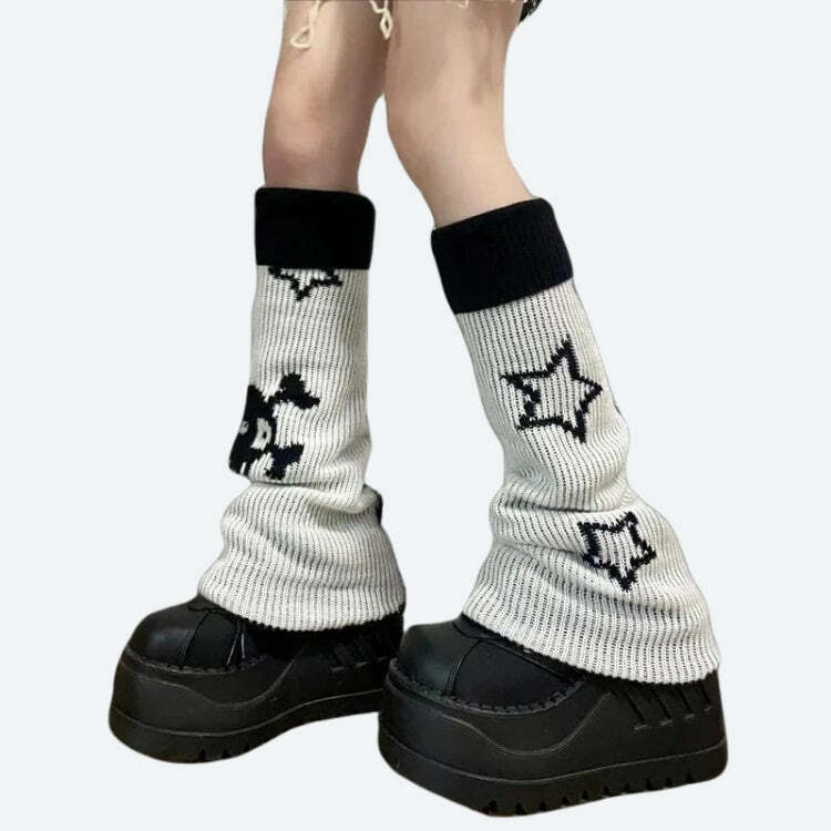 Y2K Grunge Reversible Leg Warmers | Acubi & Coquette Aesthetic Fashion