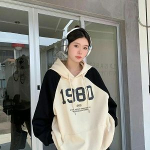 Y2K Oversized Patchwork Hoodie - Coquette & Acubi Aesthetic Fashion