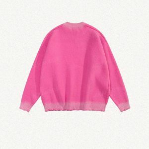 Y2K Star Distressed Sweater - Acubi Fashion & Coquette Aesthetic Style