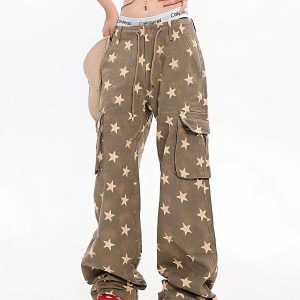 Y2K Star Low Rise Jeans - Acubi Fashion & Coquette Style Aesthetic