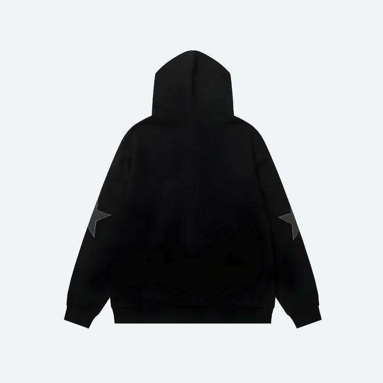 Y2K Star Patch Zip-Up Hoodie | Acubi Fashion & Coquette Style