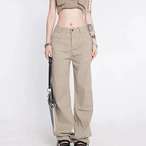 Y2K Star Pockets High Waist Jeans - Acubi & Coquette Aesthetic Style