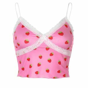 Y2K Strawberry Crop Top - Coquette Style Aesthetic Clothing