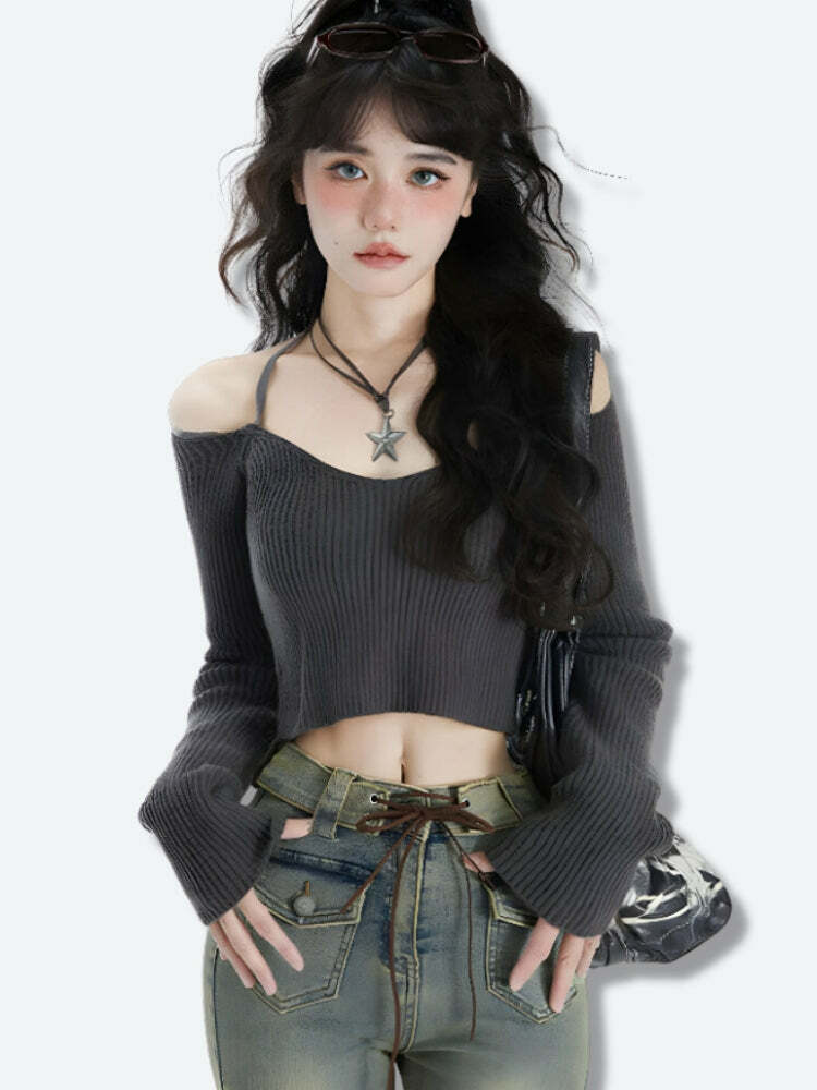 Y2K Sweater: Dark Coquette Style with Aesthetic Bubble Skirt Vibes