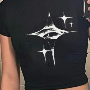 Y2K Twinkle Star Tee - Acubi Fashion, Coquette Style, Aesthetic Vibes