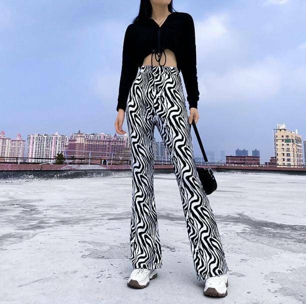 Y2K Zebra Pants - Trendy Acubi Fashion for Coquette & Aesthetic Styles