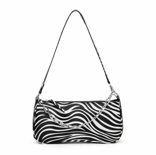 Zebra Print Handbag - Y2K Fashion, Coquette Style, Aesthetic Accessories